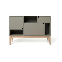 Vitrines & Présentoirs<Zweed Armoire Citti 6x3, Mole grey-structure en chêne laqué mat