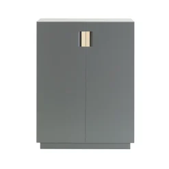 Vitrines & Présentoirs<Asplund Armoire Frame 80 High, storm grey, cuir natural, 42 cm