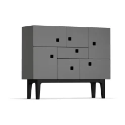 Vitrines & Présentoirs<Zweed Armoire Peep C1, slate grey, structure laquée noir