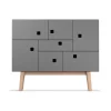Vitrines & Présentoirs<Zweed Armoire Peep C1, slate grey, retro, structure en chêne
