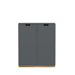 Vitrines & Présentoirs<Asplund Armoire Snö E, Storm grey, base en chêne, portes opaques, dj.42 cm