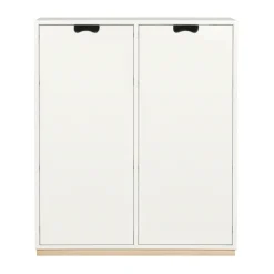 Vitrines & Présentoirs<Asplund Armoire Snö E, White, base en bouleau, portes opaques, dj.30 cm