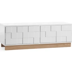 Meubles Tv & Media|Commodes & Buffets<A2 Banc multimédia Collect 2010, Blanc – socle en chêne huilé blanc