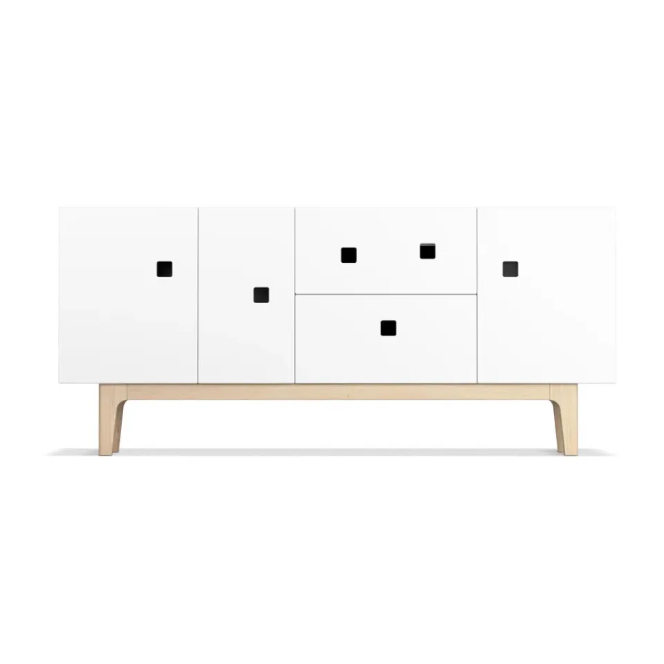 Meubles Tv & Media|Commodes & Buffets<Zweed Banc multimédia Peep M2, blanc, chêne pigmenté blanc