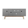 Meubles Tv & Media|Commodes & Buffets<Zweed Banc multimédia Peep M2, slate grey, retro, structure en chêne