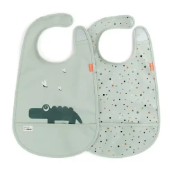 Accessoires Pour Chambre D'Enfants|Accessoires Pour Chambre D'Enfants<Done by deer Bavoir Croco avec velcro, lot de 2, Vert