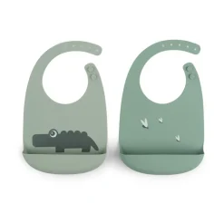 Accessoires Pour Chambre D'Enfants|Accessoires Pour Chambre D'Enfants<Done by deer Bavoir Croco, lot de 2, Vert