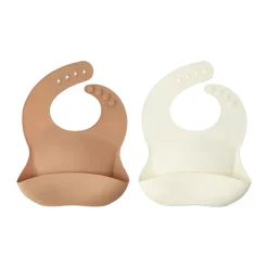 Accessoires Pour Chambre D'Enfants|Accessoires Pour Chambre D'Enfants<Scandi Living Bavoir en silicone Silly, 2 pièces’, Vanille-noisette