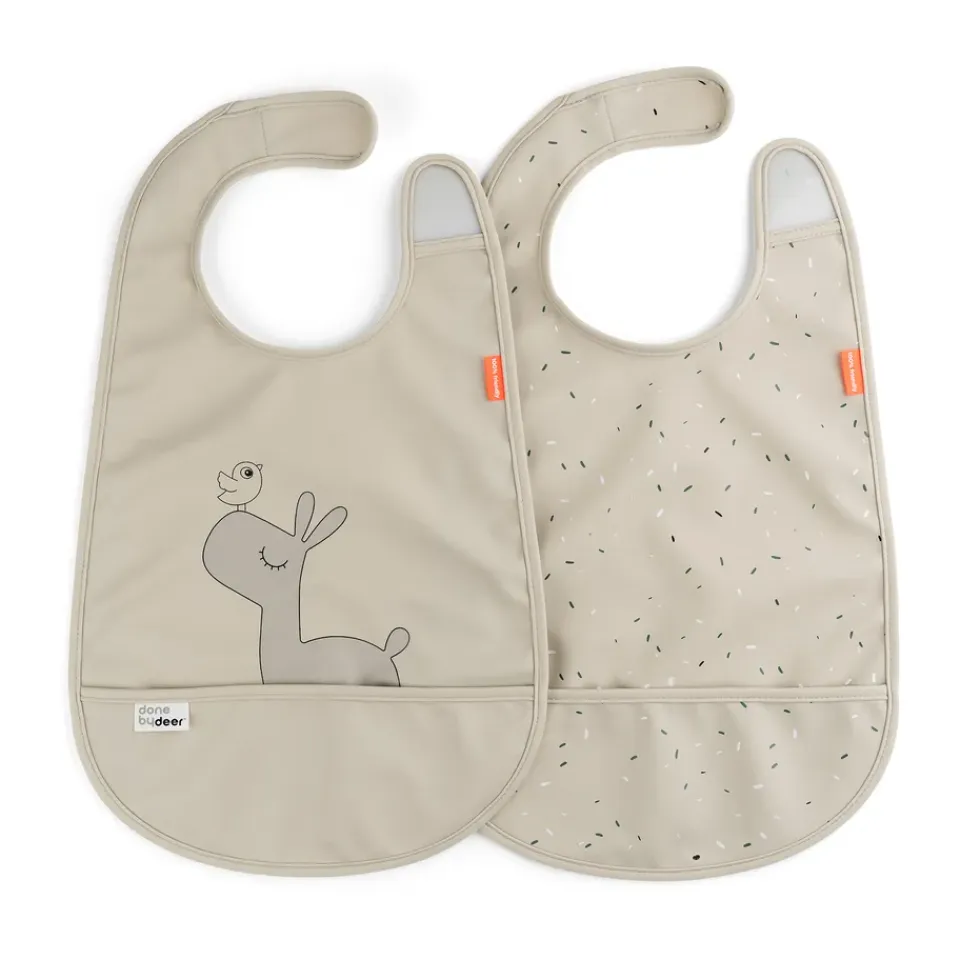 Accessoires Pour Chambre D'Enfants|Accessoires Pour Chambre D'Enfants<Done by deer Bavoir Lalee avec velcro, lot de 2, Sable