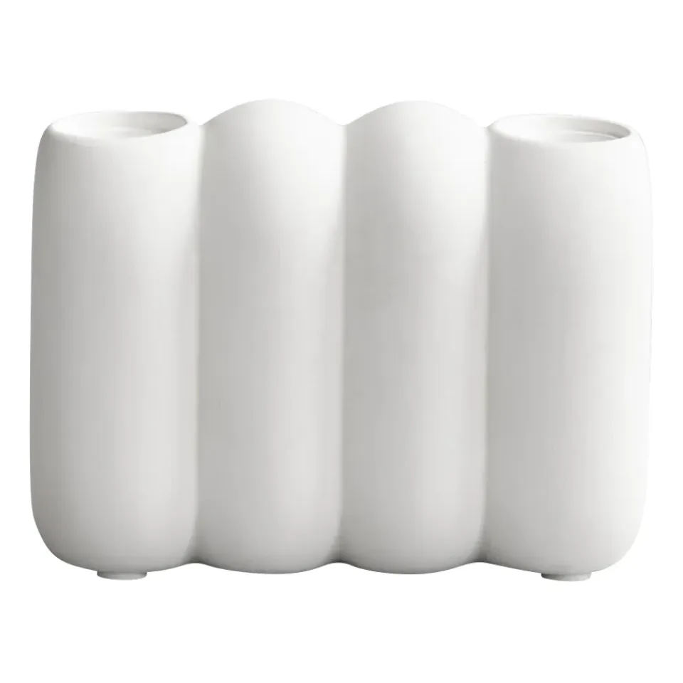 Bougeoirs<101 Copenhagen Bougeoir blanc Tube Bone, 11x14,5 cm