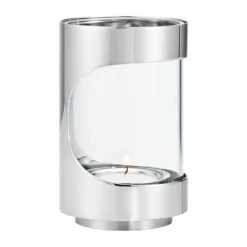 Photophores<Georg Jensen Bougeoir Chrome contours hurricane 12 cm, Acier inoxydable