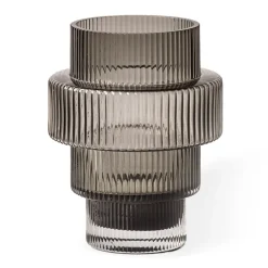 Bougeoirs<POLSPOTTEN Bougeoir Steps Ø12 cm, Gris foncé