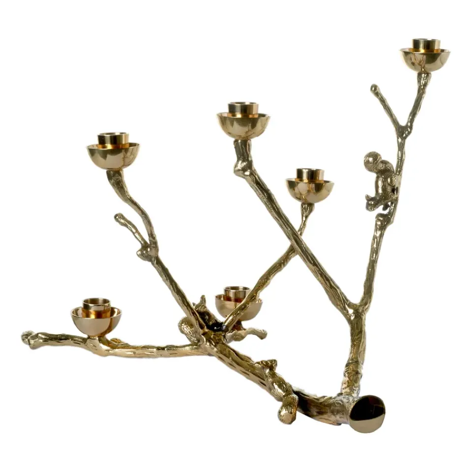 Bougeoirs<POLSPOTTEN Bougeoir Twiggy avec écureuils 30 cm, Or