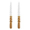 Bougies<Lene Bjerre Bougie bicolore torsadée Twisted 25 cm Lot de 2, Golden brown-white