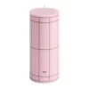 Bougies<HAY Bougie bloc Column Candle small 15 cm, Light pink-bordeaux grid