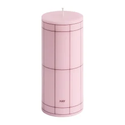 Bougies<HAY Bougie bloc Column Candle small 15 cm, Light pink-bordeaux grid