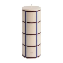 Bougies<HAY Bougie bloc Column Candle medium 20 cm, Off white-bordeaux-blue-silver