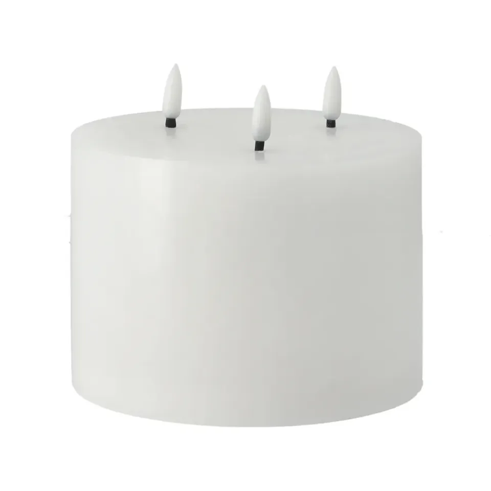 Bougies Led<Scandi Essentials Bougie bloc LED 3 mèches 13 cm Bright Melt, Blanc