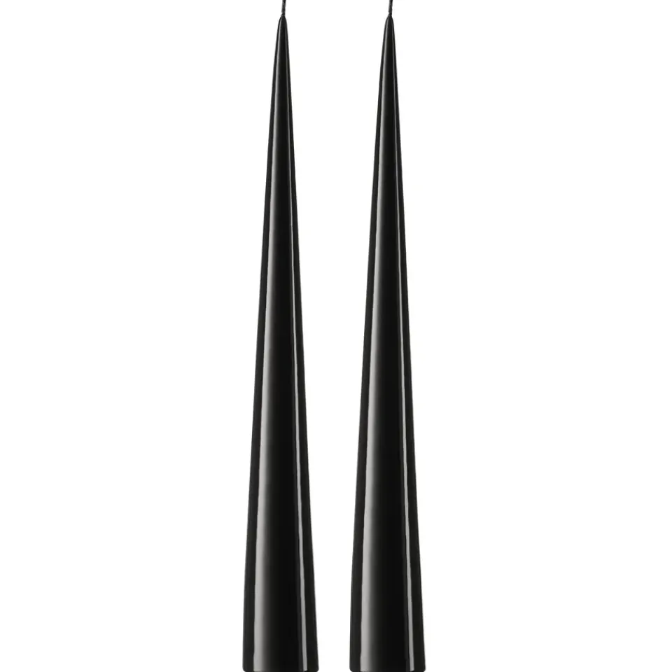 Bougies<Ester & erik Bougie cônique 37 cm Lot de 2 lacquées, Raw black 75-0