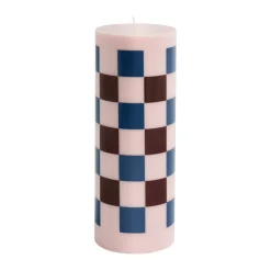 Bougies<HAY Bougie Column Candle large 25 cm, Pink-bordeaux-dark blue check