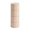 Bougies<HAY Bougie Column Candle large 25 cm, Off white-red grid check