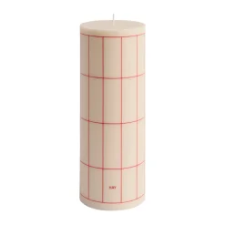 Bougies<HAY Bougie Column Candle large 25 cm, Off white-red grid check