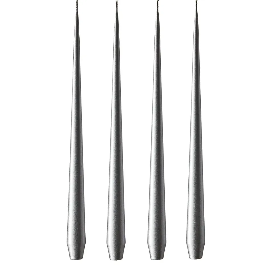 Bougies<Ester & erik Bougie 32cm Lot de 4 métallique, Silver