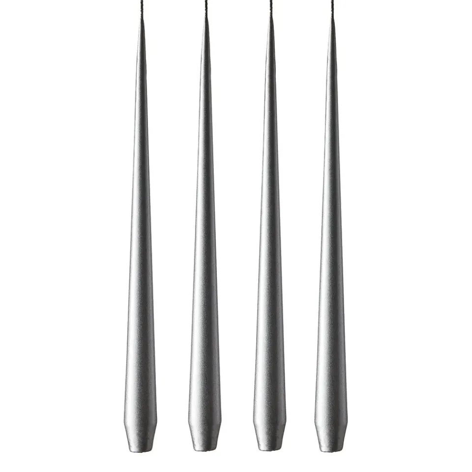 Bougies<Ester & erik Bougie 42cm Lot de 4 métallique, Silver