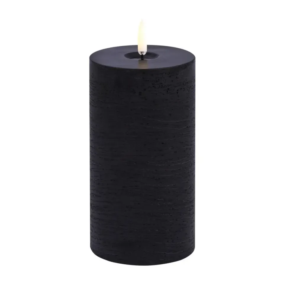 Bougies Led<Uyuni Lighting Bougie LED en bloc Uyuni Melted, Noir rustique, Ø7,8x15 cm