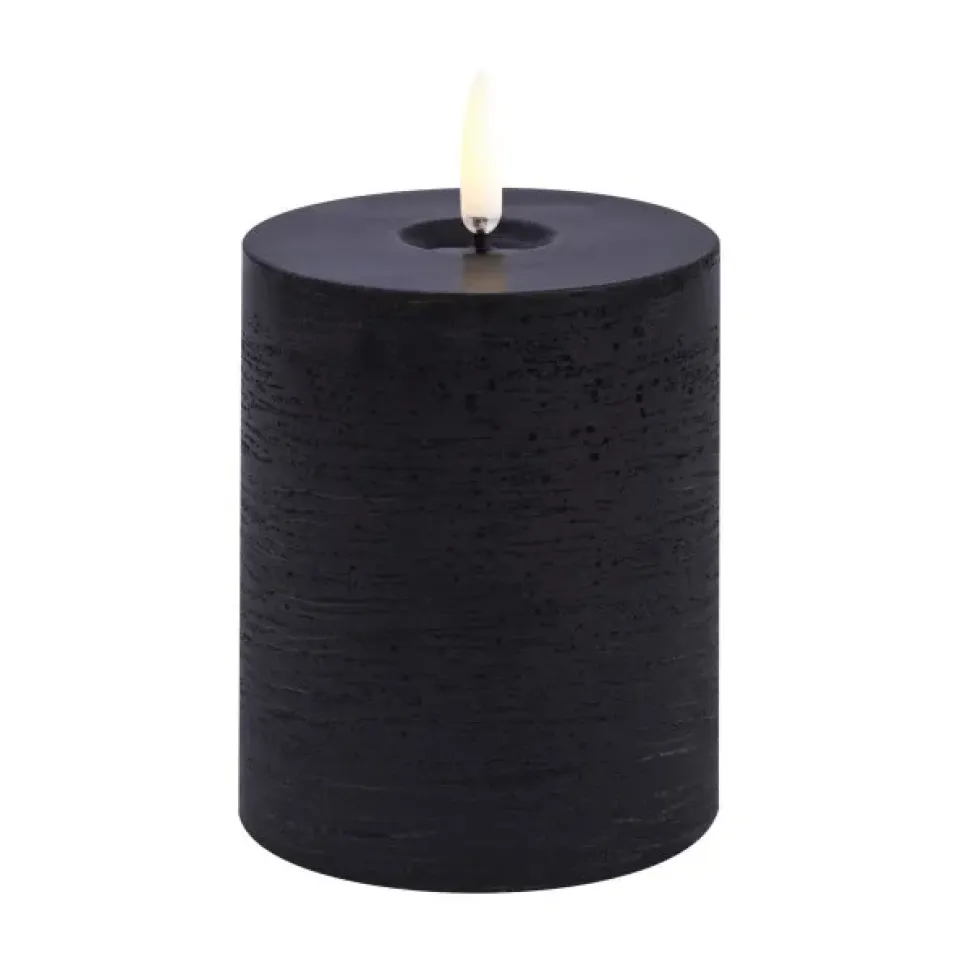 Bougies Led<Uyuni Lighting Bougie LED en bloc Uyuni Melted, Noir rustique, Ø7,8x10 cm