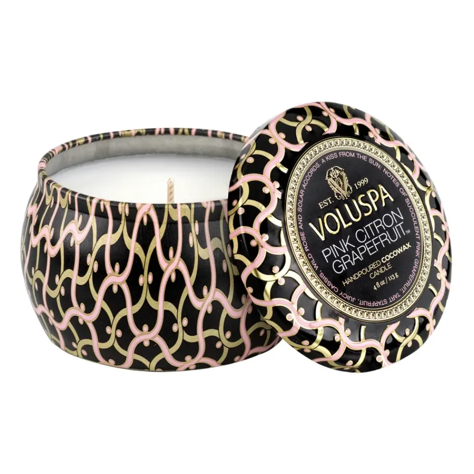Bougies Parfumées & Diffuseurs<Voluspa Bougie parfumée Maison Noir Mini Tin 25 heures, Pink Citron Grapefruit
