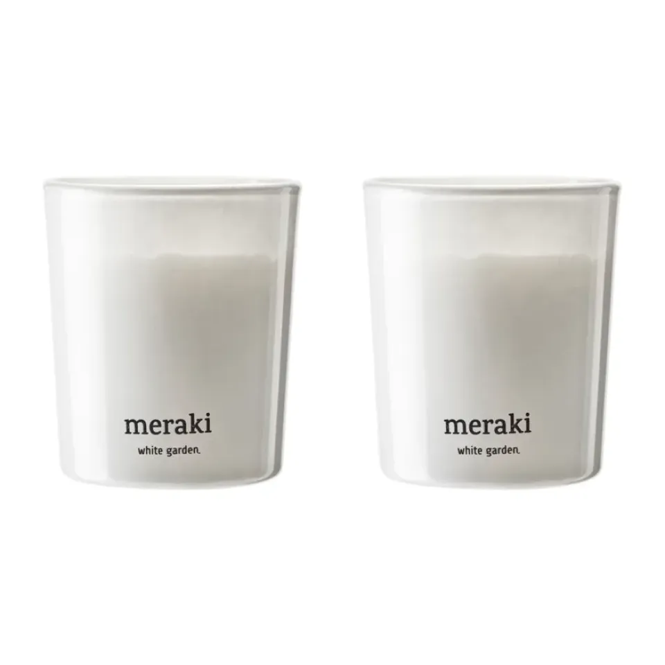 Bougies Parfumées & Diffuseurs<Meraki Bougie parfumée 12 heures lot de 2, Jardin blanc