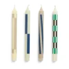 Bougies<HAY Bougie Pattern mix lot de 4, Cream-dark