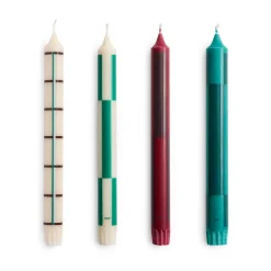 Bougies<HAY Bougie Pattern mix lot de 4, Greens-bordeaux