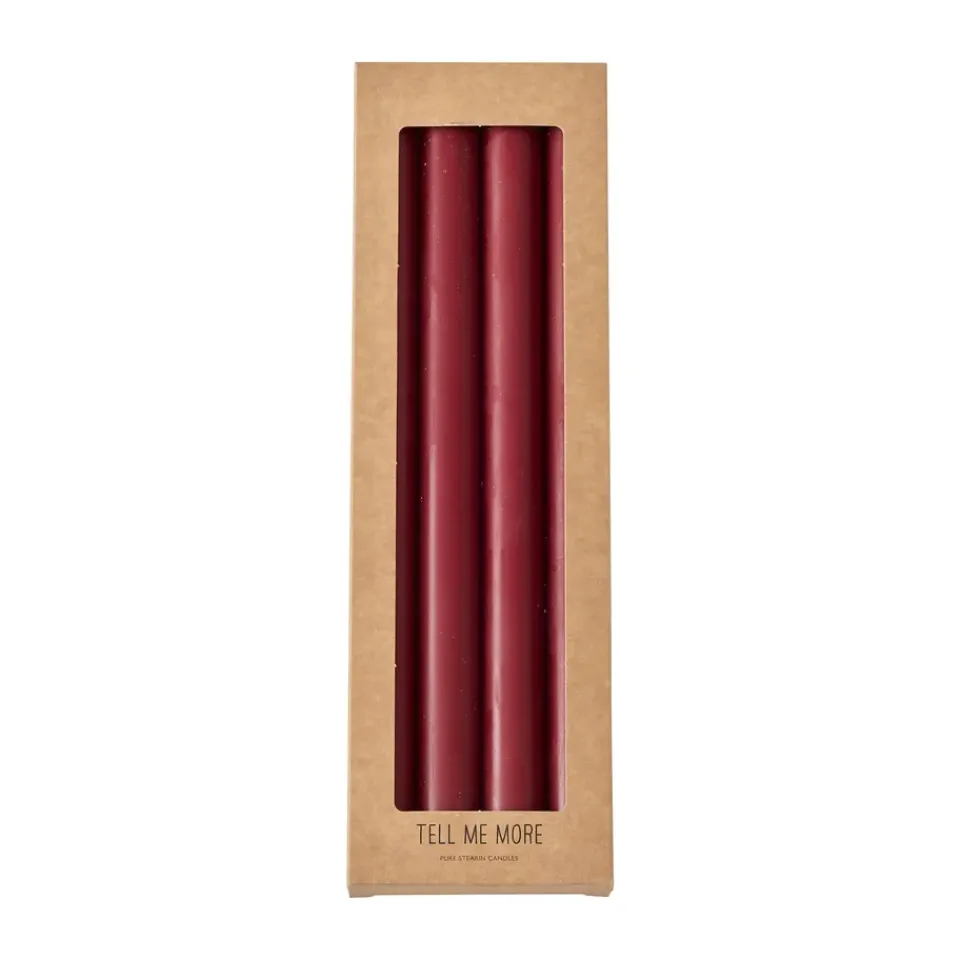 Bougies<Tell Me More Bougies dîner 28 cm, lot de 4, Rouge foncé