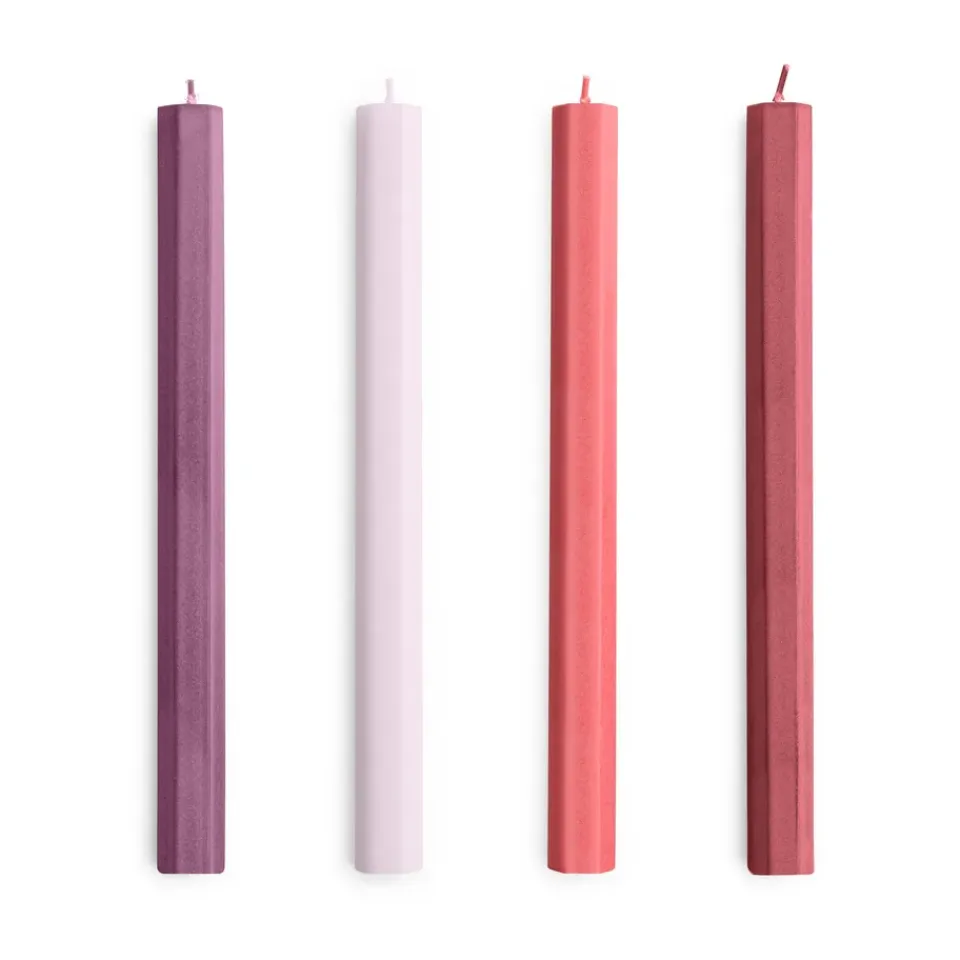 Bougies<HAY Bougies Hexagon Candle, lot de 4, Reds-bordeaux