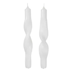 Bougies<Broste Copenhagen Bougies torsadées Twist twisted candles 23 cm Lot de 2, Pure white