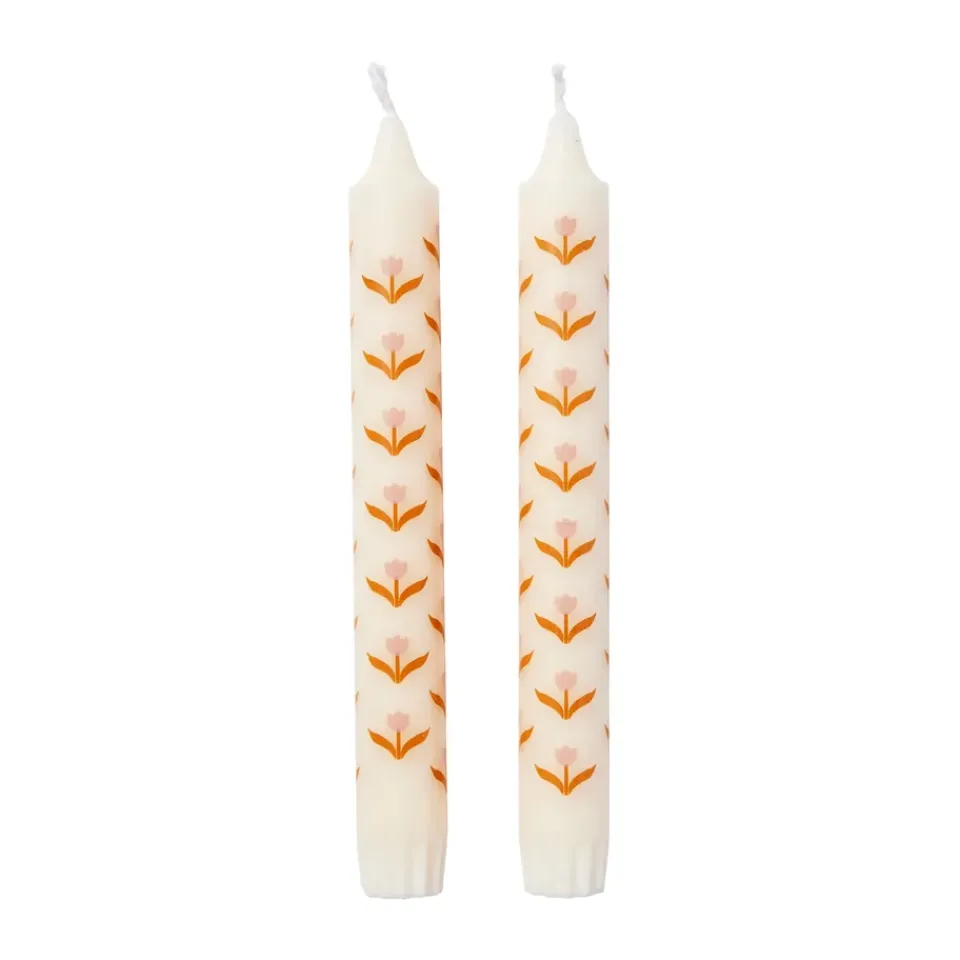 Bougies<Broste Copenhagen Bougies Tulip 2 pièces, White-soft pink