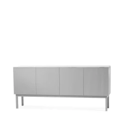 Commodes & Buffets<A2 Buffet Beam, gris clair, structure gris clair, plateau en marbre carrara
