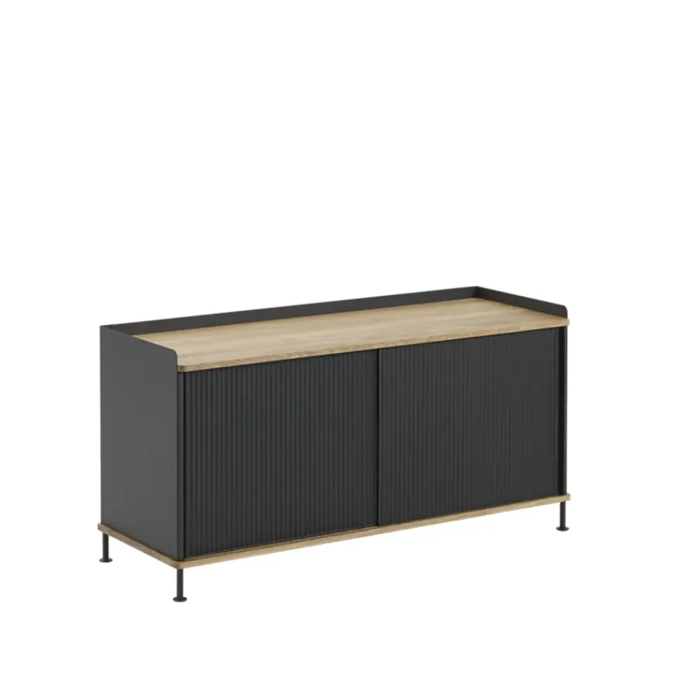 Meubles Tv & Media|Commodes & Buffets<Muuto Buffet Enfold Low, Black-Oak-Metal