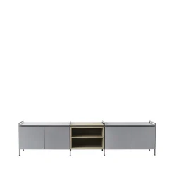 Meubles Tv & Media|Commodes & Buffets<Zweed Buffet Molto bas, gris/chêne, 3 sections