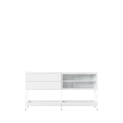 Commodes & Buffets<Zweed Buffet Molto Medium, blanc, 2 sections avec vitrine