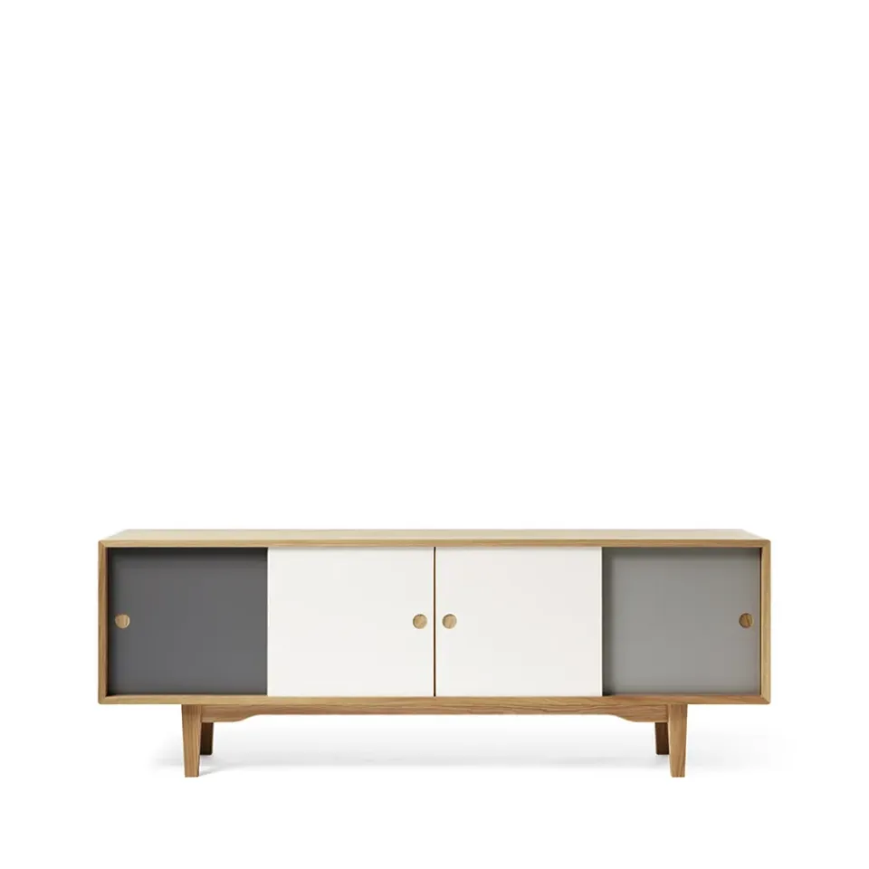 Meubles Tv & Media|Commodes & Buffets<Zweed Buffet Moodi 180, gris/blanc, structure en chêne