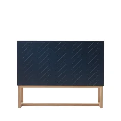 Commodes & Buffets<A2 Buffet Story, bleu minuit, structure en chêne huilé blanc