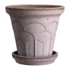 Cache-Pots<Bergs Potter Cache-pot avec soucoupe Fleur 2 pièces, Gris, Ø21 cm