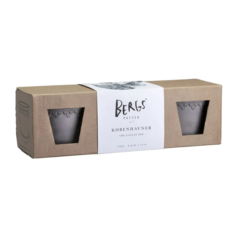 Cache-Pots<Bergs Potter Cache-pot Københavner Ø10 cm, Lot de 3, Gris