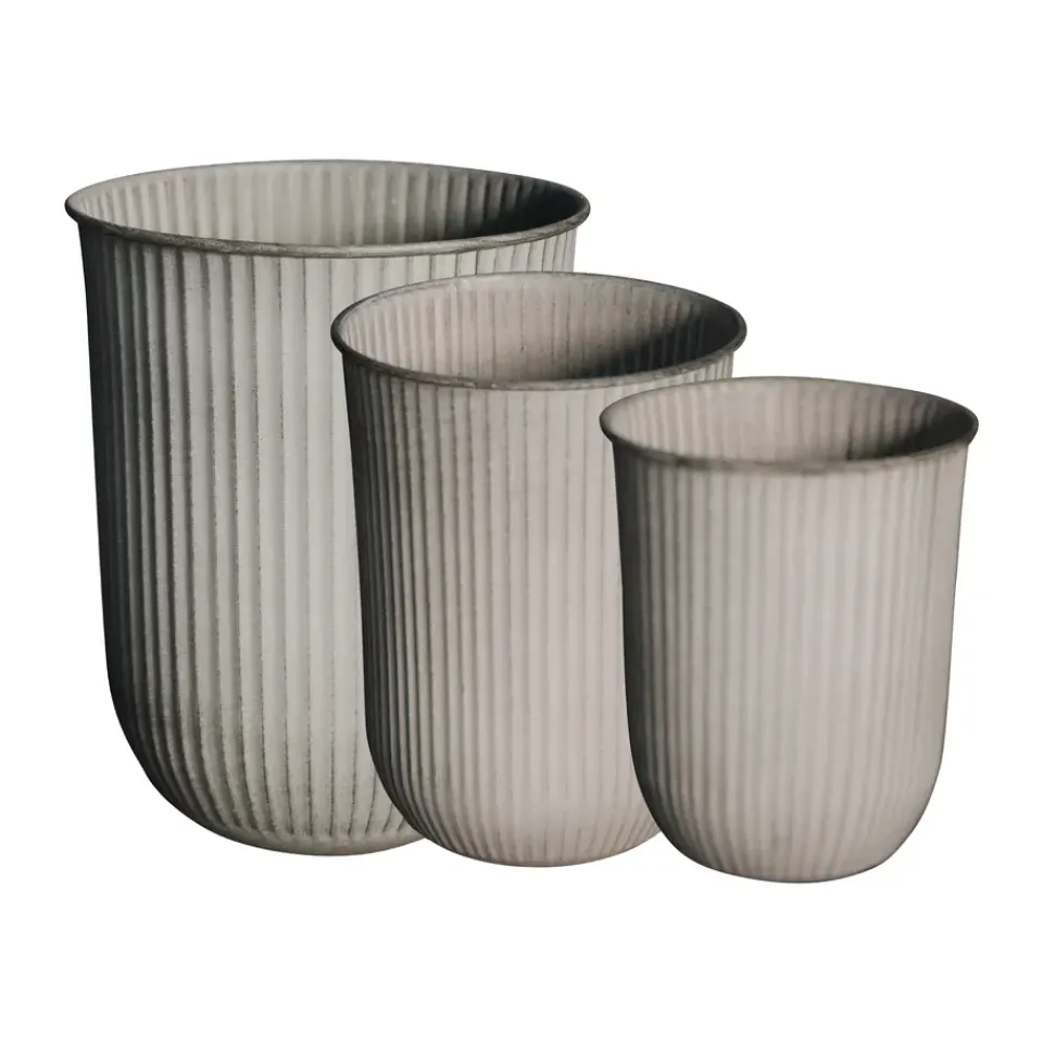 Cache-Pots<DBKD Cache-pot Out stripe, lot de 3, Beige