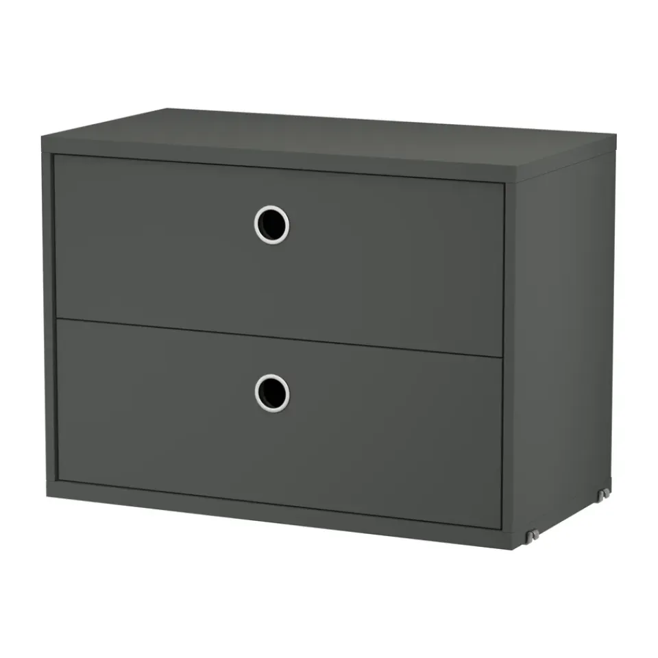 Commodes & Caissons De Rangement<String Caisson à tiroirs , Gris foncé, 58x30 cm