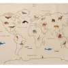 Décorations Murales|Accessoires Pour Chambre D'Enfants<Ferm Living Carte en tissu The World, Blanc cassé
