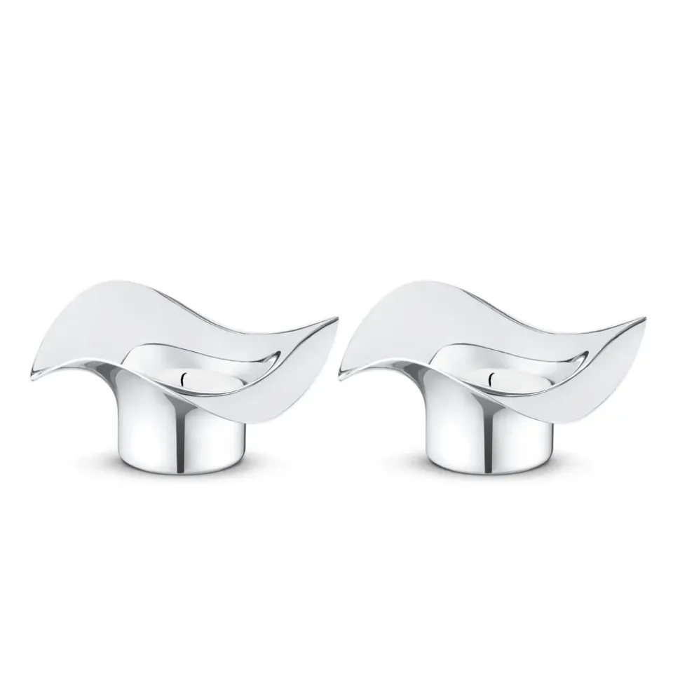 Bougeoirs<Georg Jensen Cobra bougeoir lot de 2, acier inoxydable